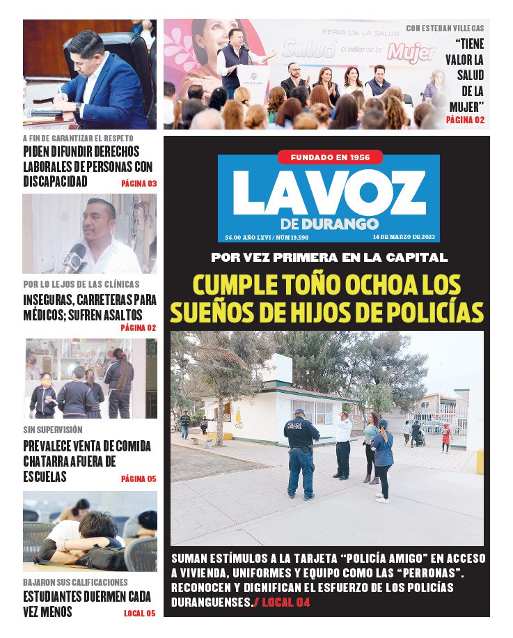 Portada La Voz De Durango 14 De Marzo De 2023 La Voz De Durango 0970