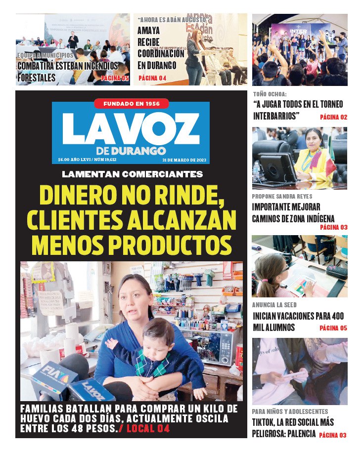 Portada La Voz De Durango 31 De Marzo De 2023 La Voz De Durango 1056