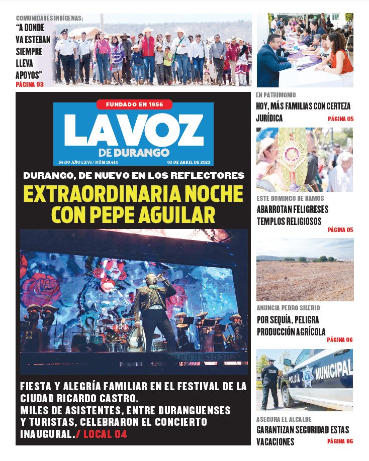 Portada La Voz De Durango 03 De Abril De 2023 La Voz De Durango 5373