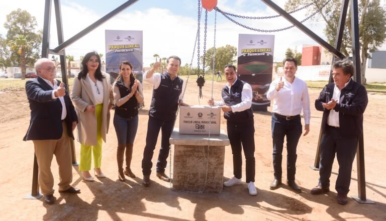 Arrancan Esteban y Toño construcción del primer Parque Lineal; Durango contará con más áreas de convivencia para las familias