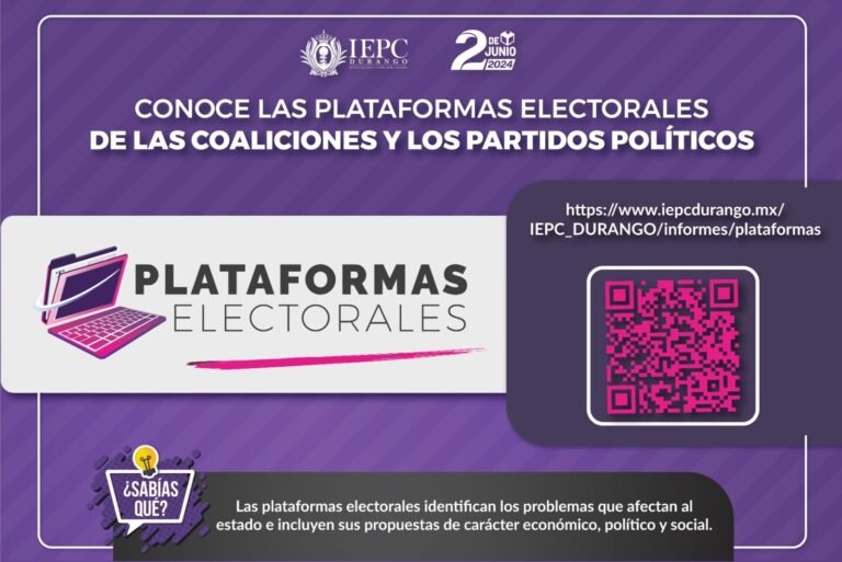 Plataformas Electorales, disponibles en la página del IEPC Durango