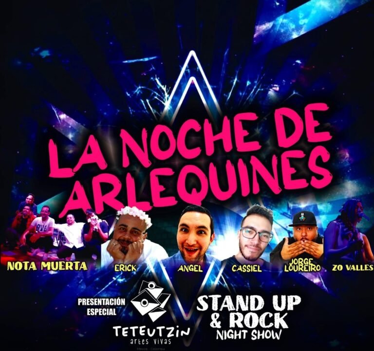 Invitan a La Noche de Arlequines, Stand Up & Rock