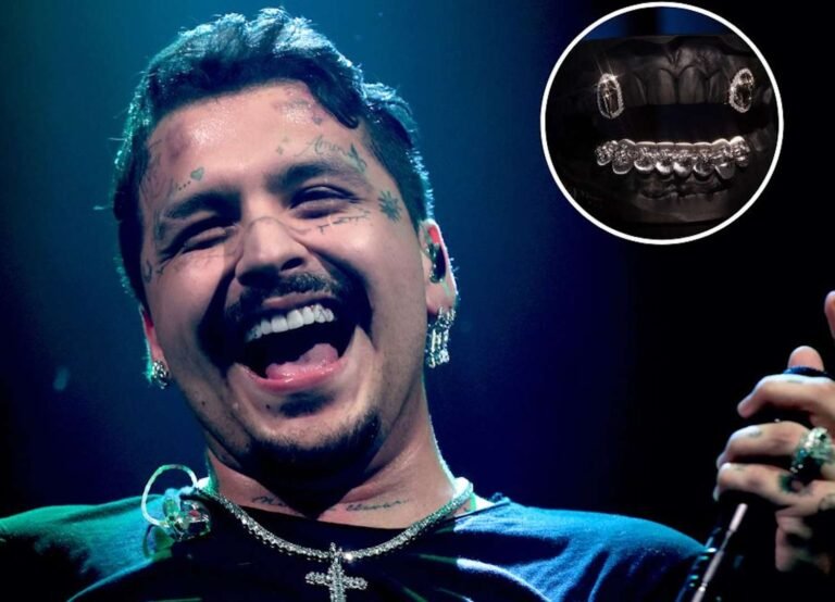 Christian Nodal presume su nueva dentadura de diamantes