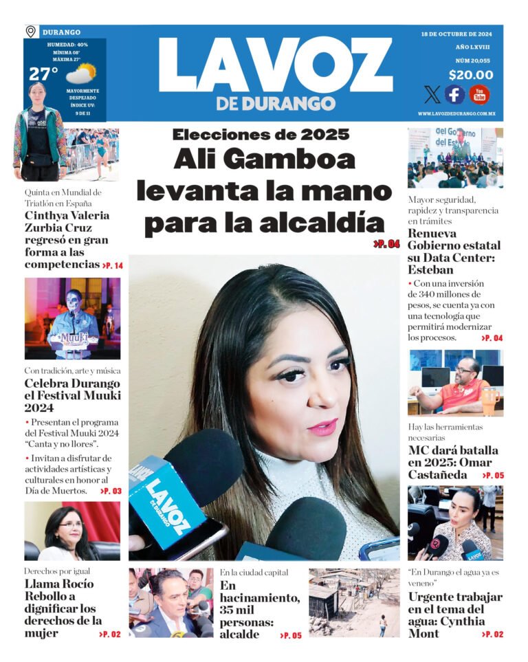 Portada La Voz de Durango 18 de octubre de 2024