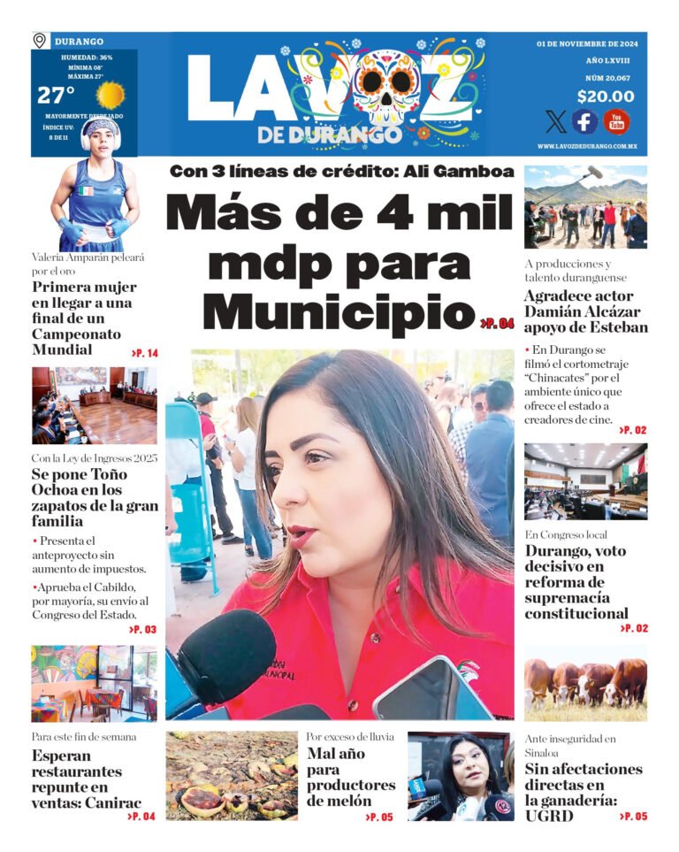 Portada La Voz de Durango 01 de noviembre de 2024