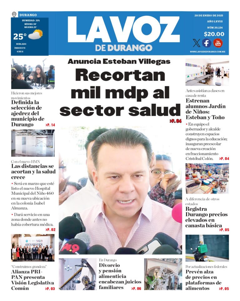 Portada La Voz de Durango 28 de enero de 2025