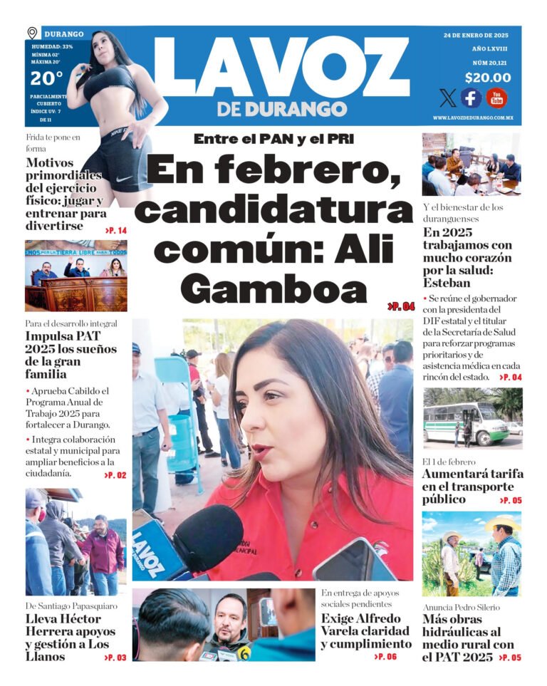 Portada La Voz de Durango 24 de enero de 2025