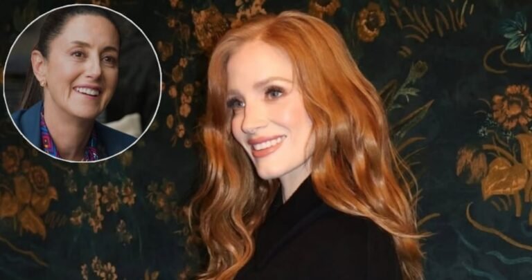 La actriz Jessica Chastain dice admirar a Claudia Sheinbaum