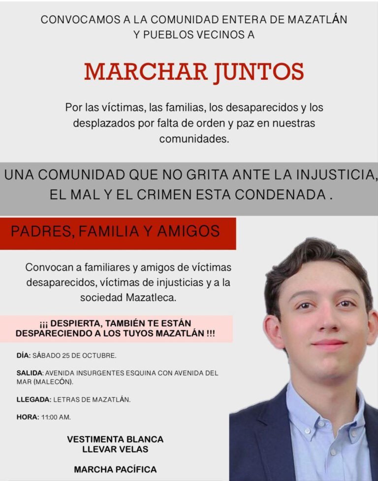 Familiares de Carlos Emilio realizarán marcha en Mazatlán